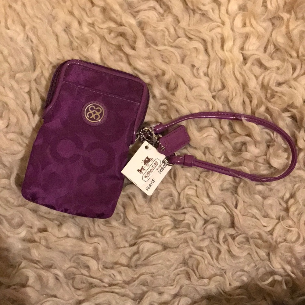 Purple Coach Wristlet